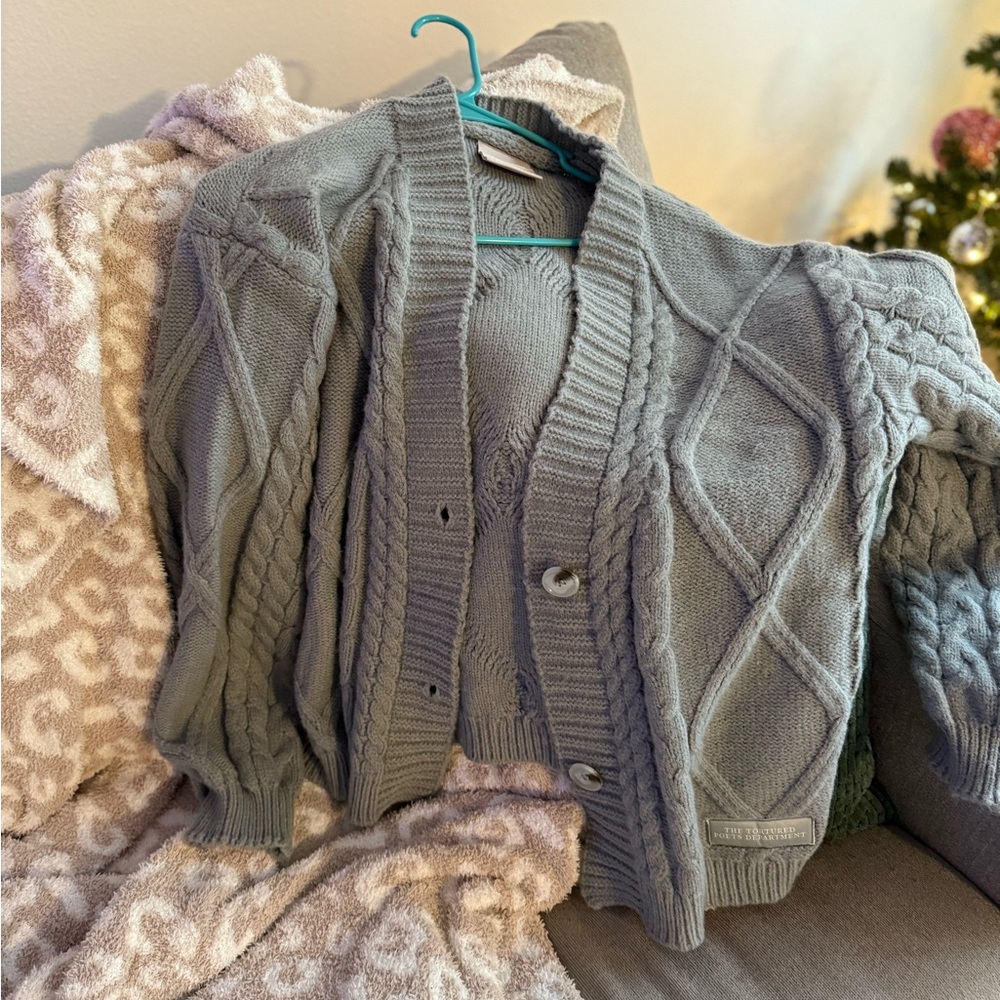 Taylor Swift Gray Cable Knit Cardigan